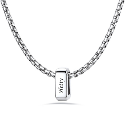 Custom Engraved Bead Names Box Chain For Her