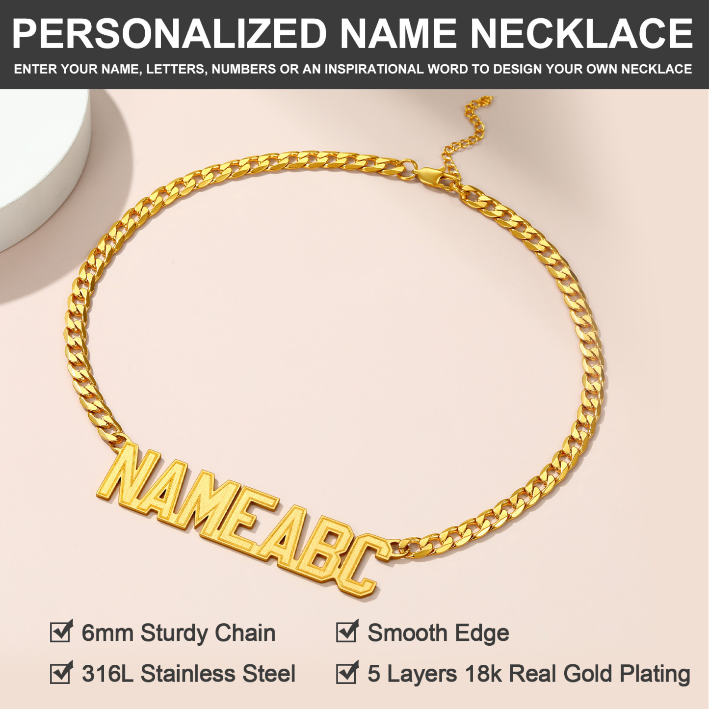 Custom Engraved Name Pendant For Her&Him