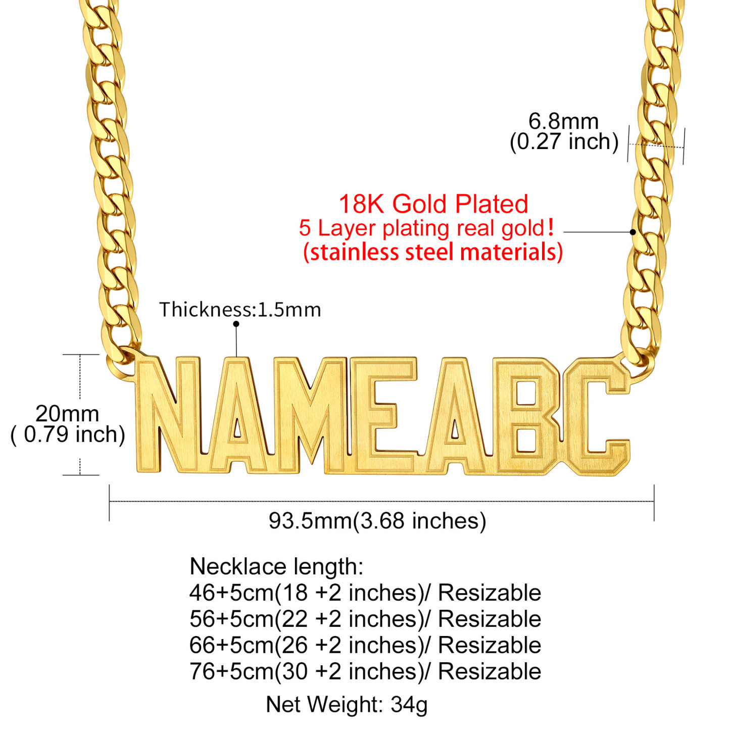 Custom Engraved Name Pendant For Her&Him