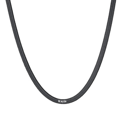 Custom Family Names Choker Flat Snake Chain For Her