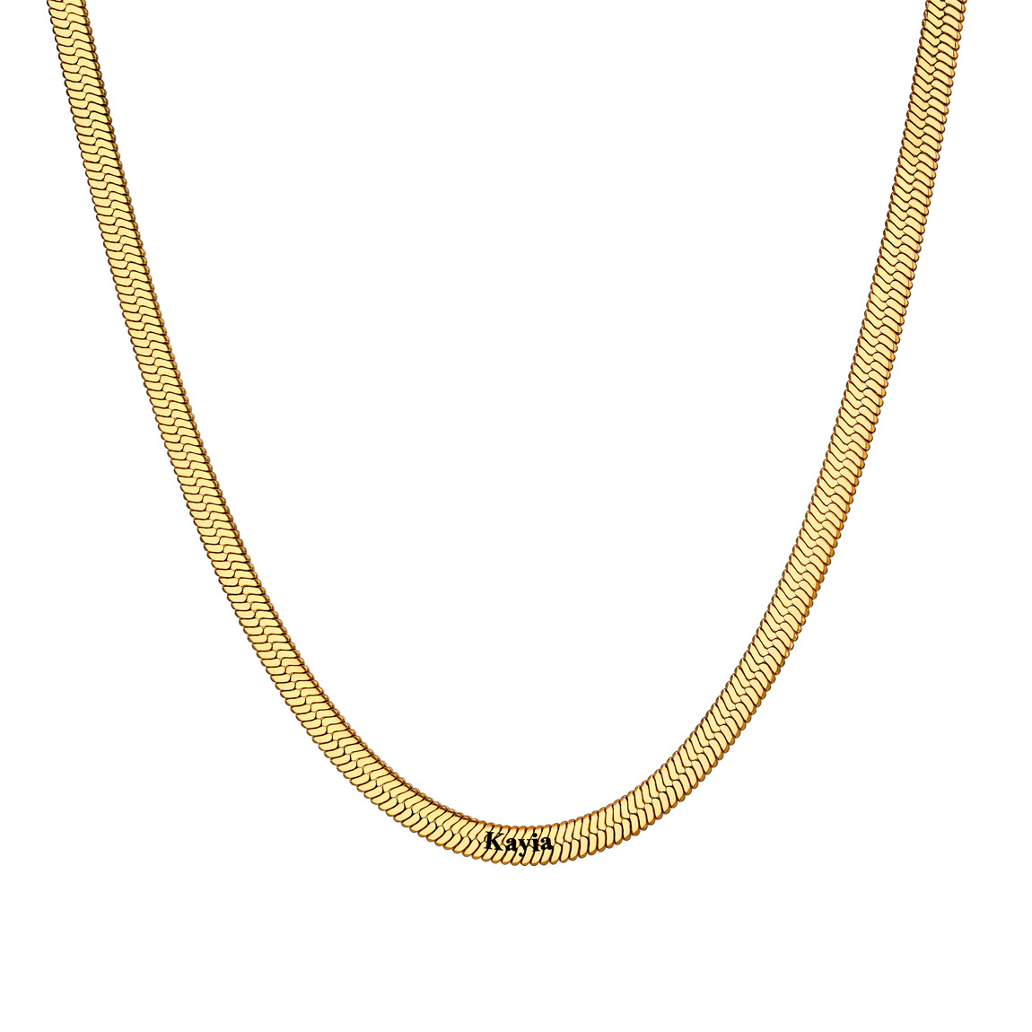 Custom Family Names Choker Flat Snake Chain For Her