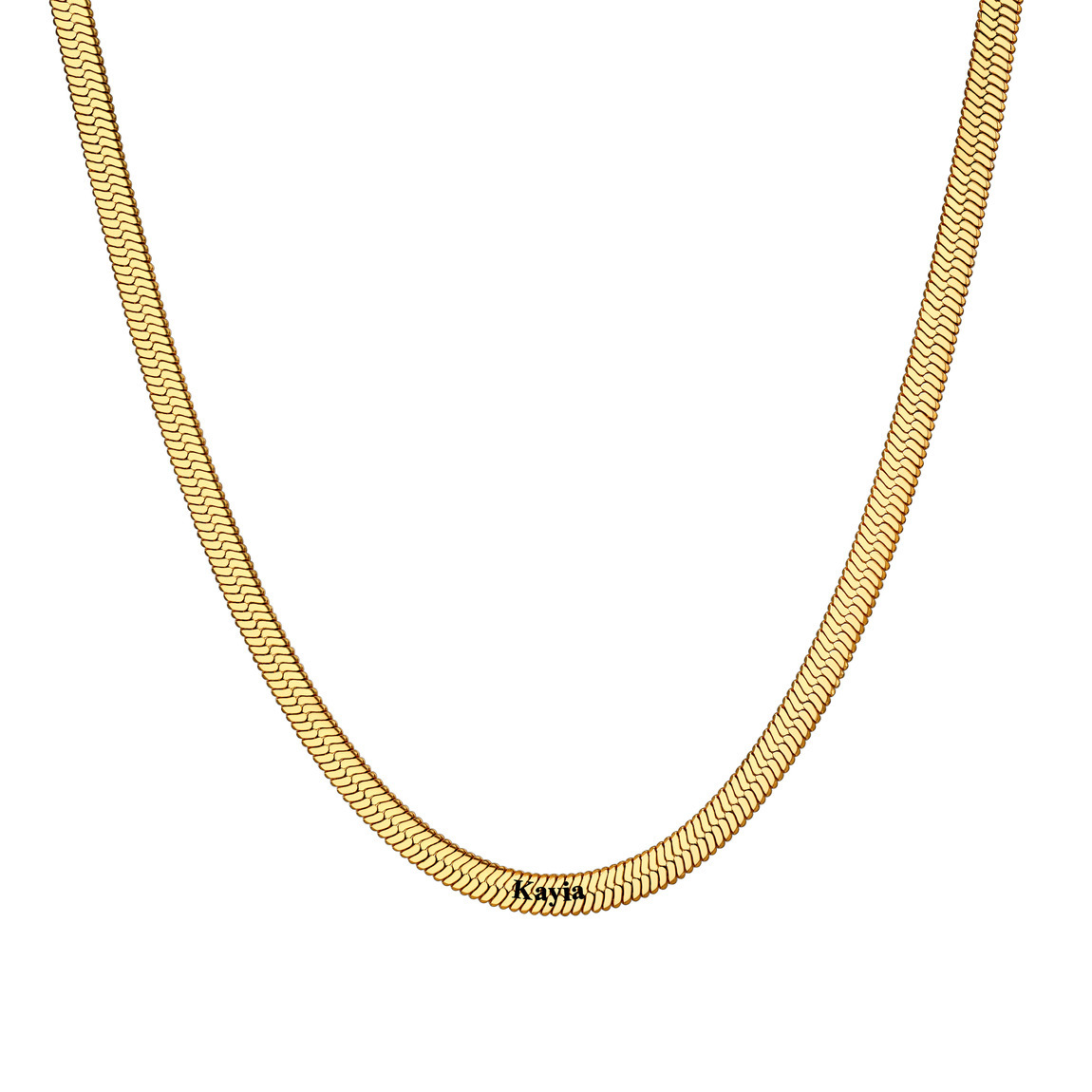 Custom Family Names Choker Flat Snake Chain For Her