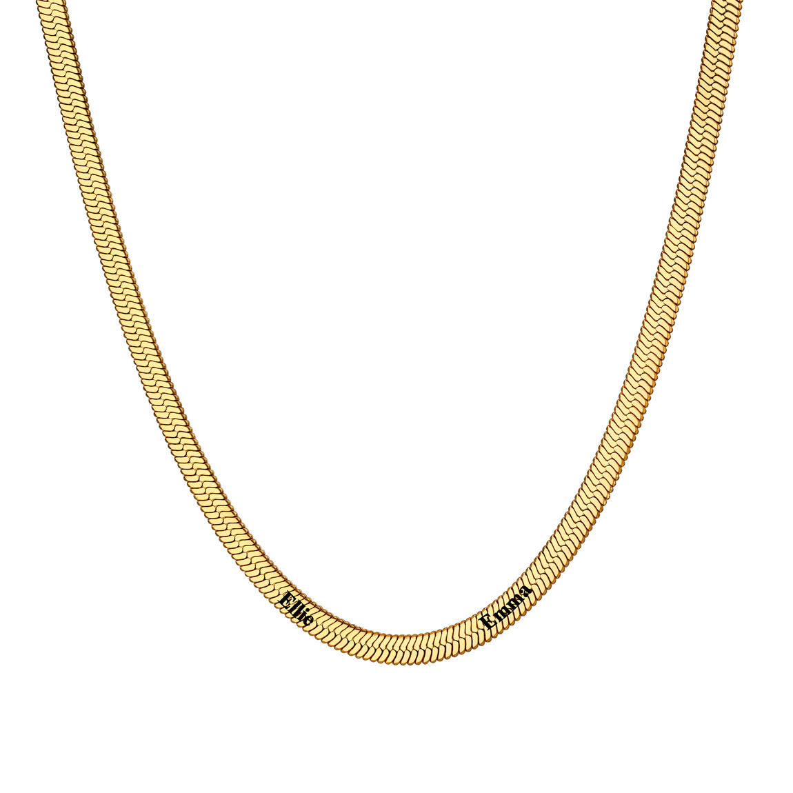 Custom Family Names Choker Flat Snake Chain For Her