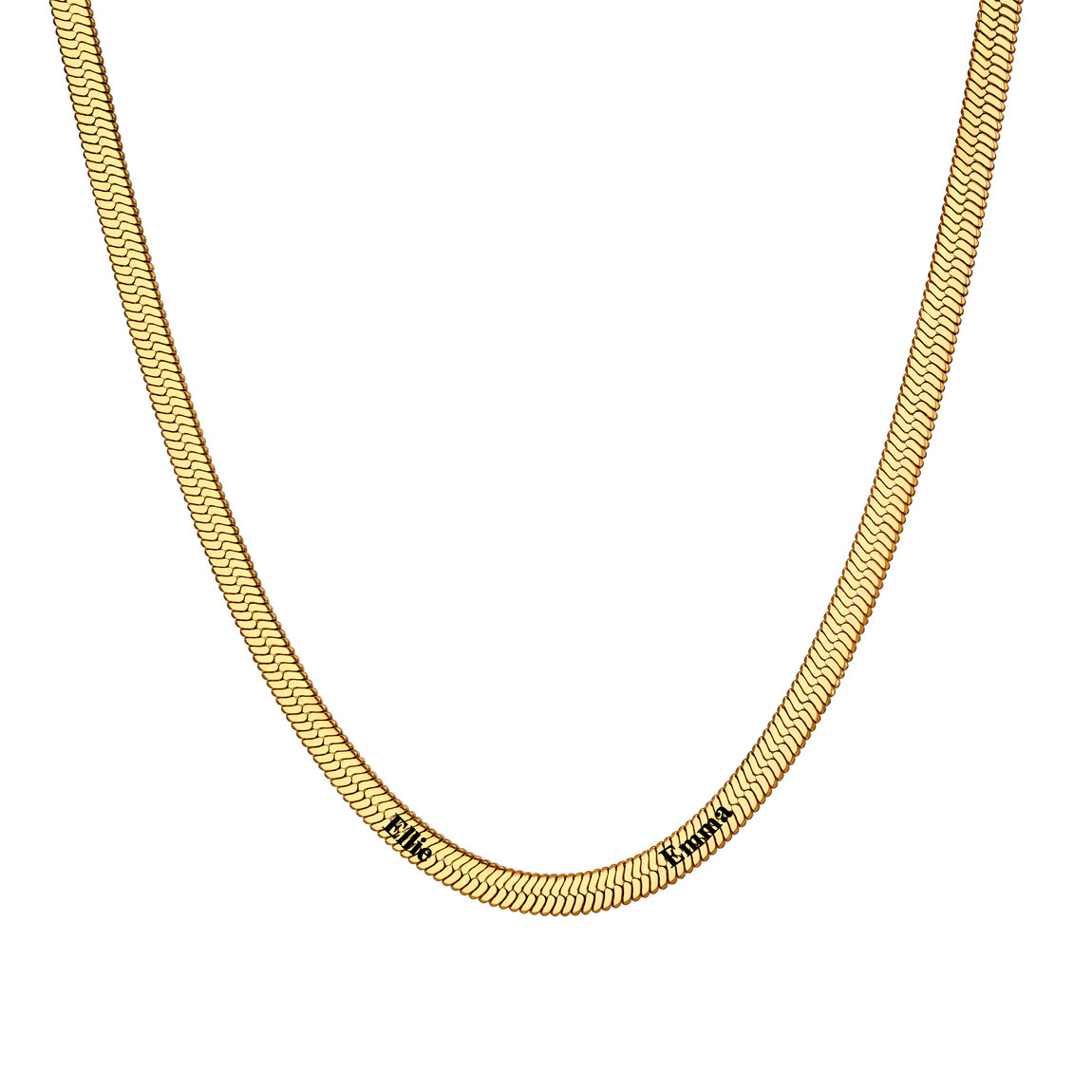 Custom Family Names Choker Flat Snake Chain For Her