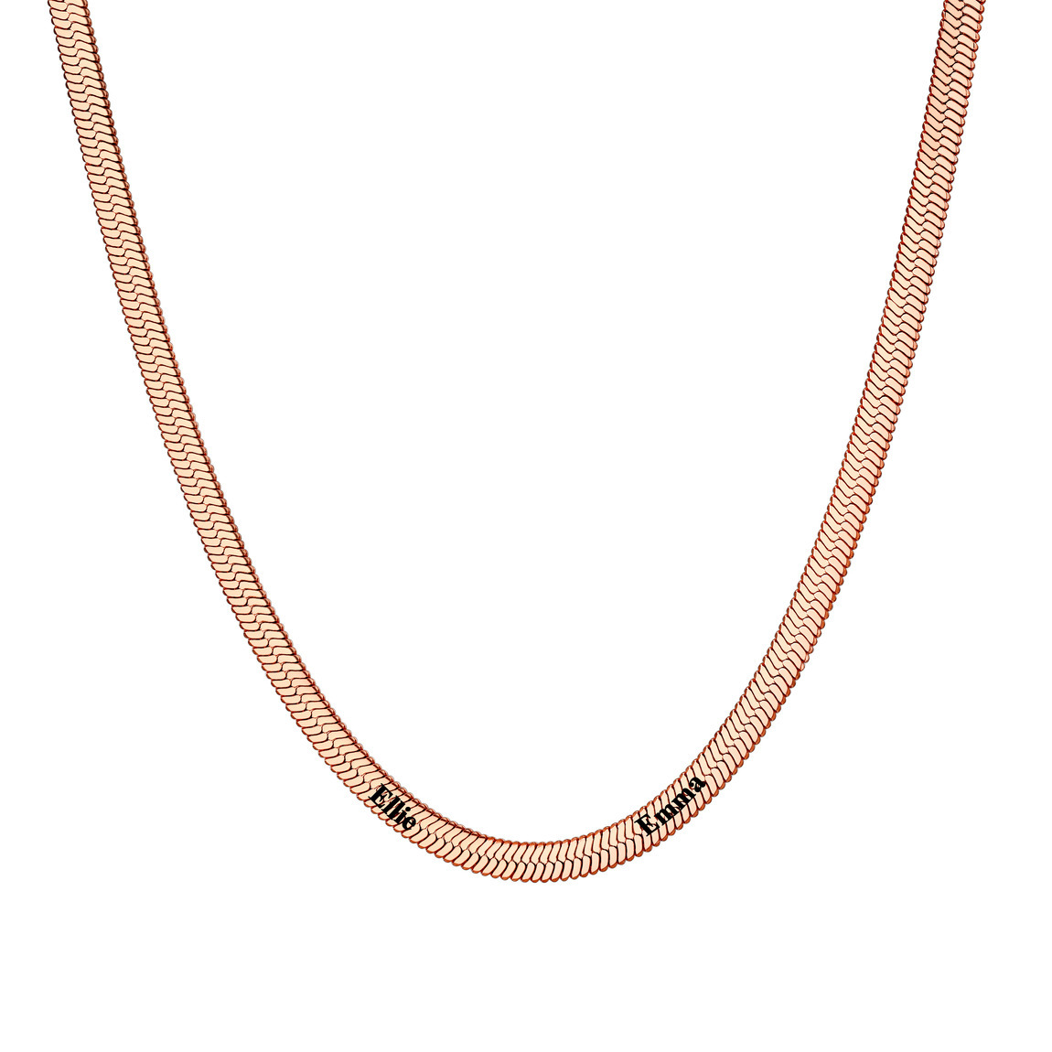 Custom Family Names Choker Flat Snake Chain For Her