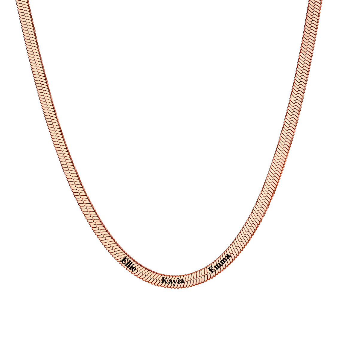 Custom Family Names Choker Flat Snake Chain For Her