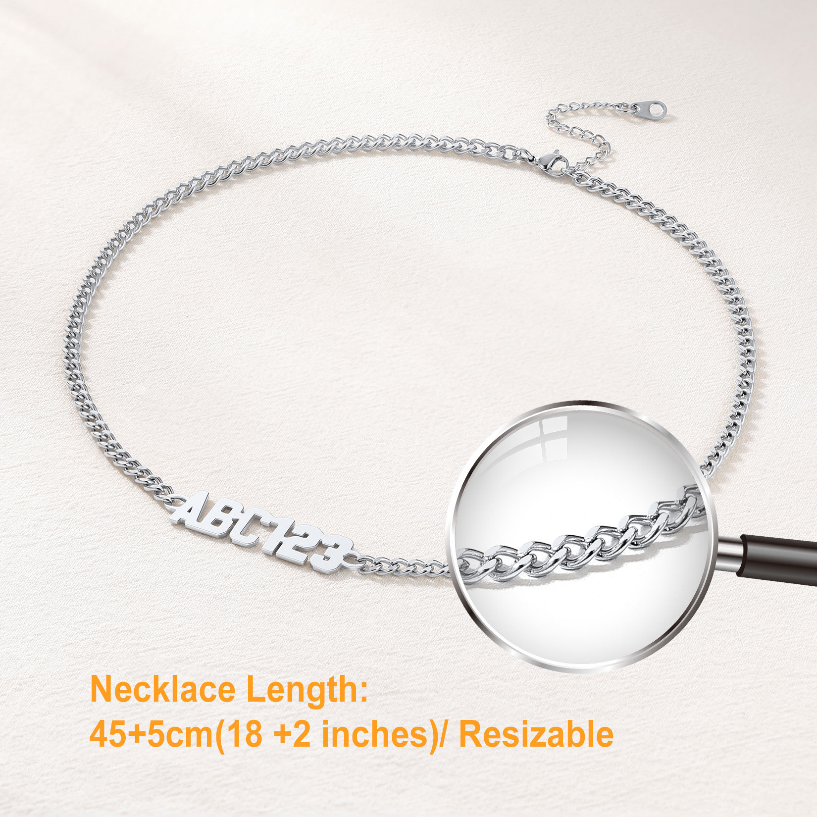 Custom Name 4mm Flat Chain For Men
