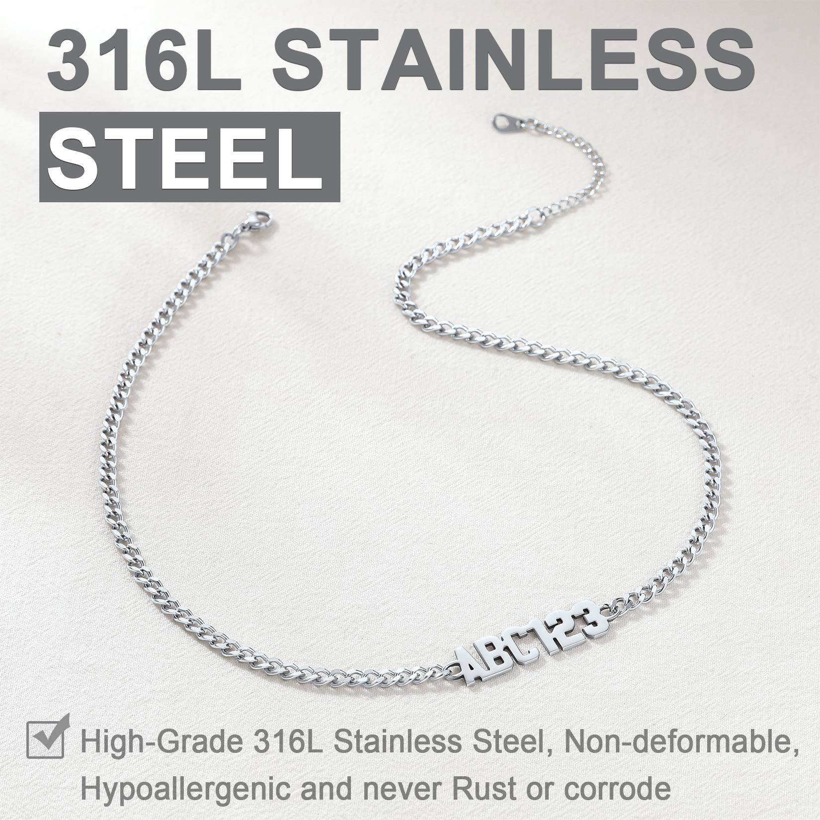 Custom Name 4mm Flat Chain For Men
