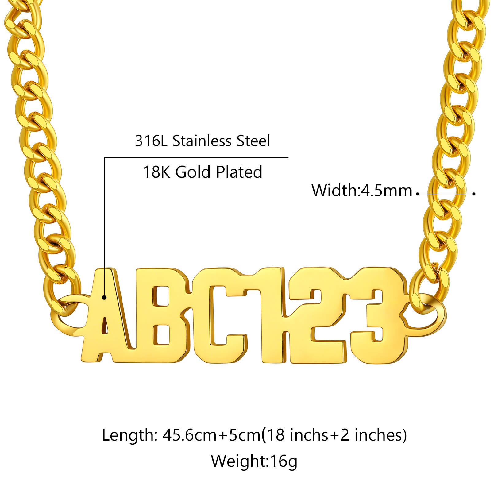 Custom Name 4mm Flat Chain For Men
