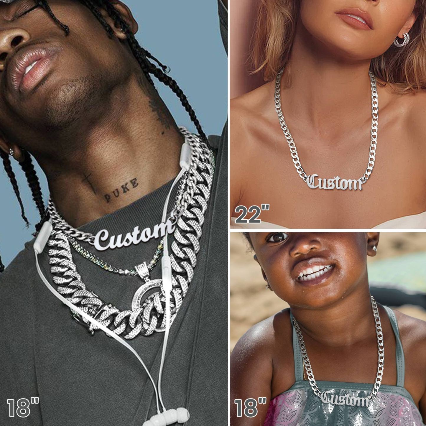 Custom Name 6mm Rope Chain For Men