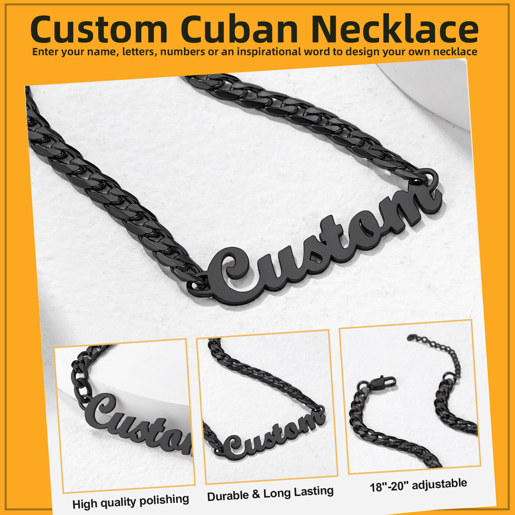 Custom Name 6mm Rope Chain For Men