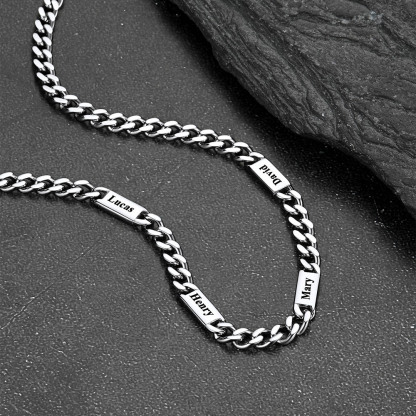 Custom Name Cuban Chain Necklace for Men, Stainless Steel