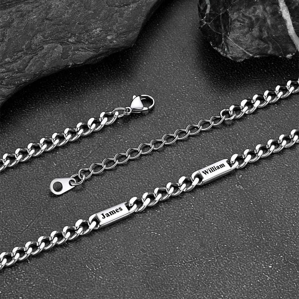 Custom Name Cuban Chain Necklace for Men, Stainless Steel
