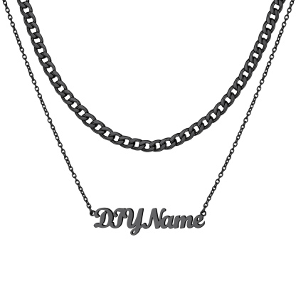 Custom Name Layered Curb Chain For Him&Her