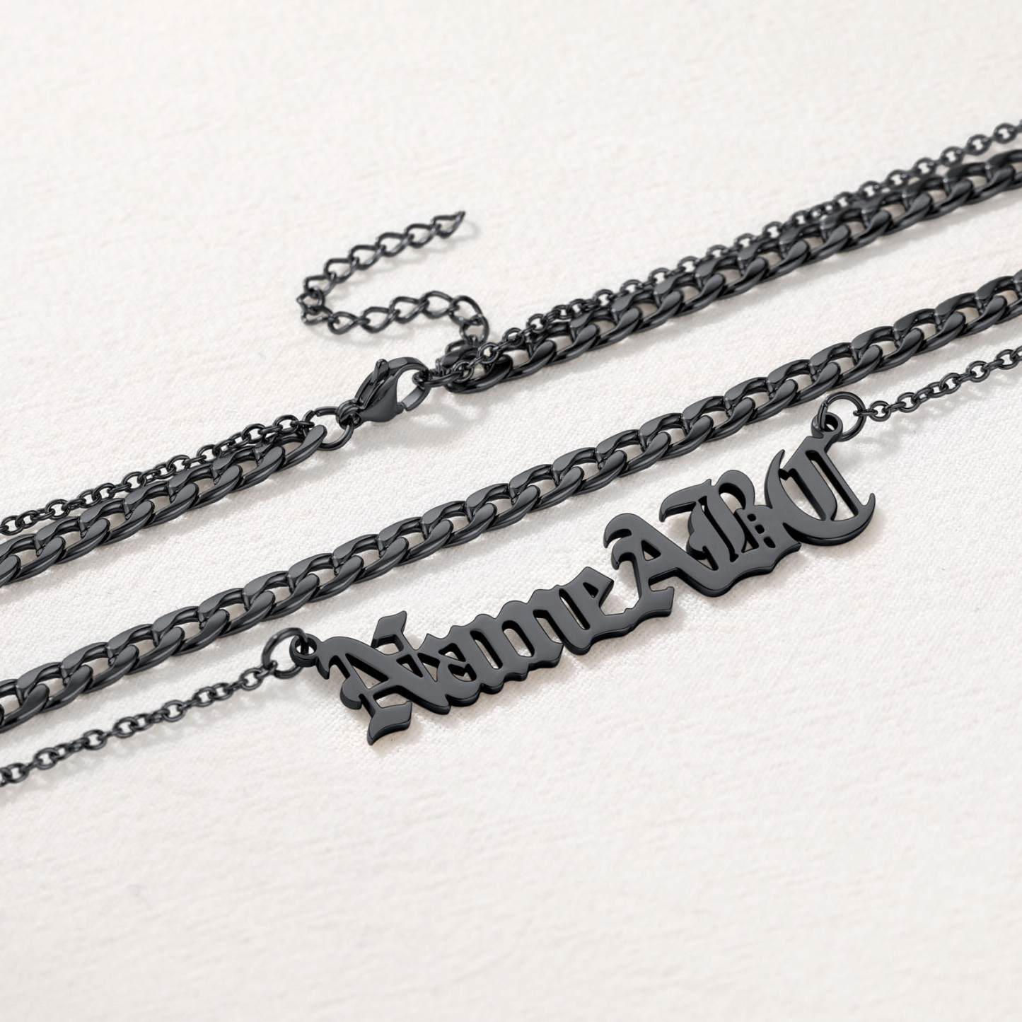 Custom Name Layered Curb Chain For Him&Her