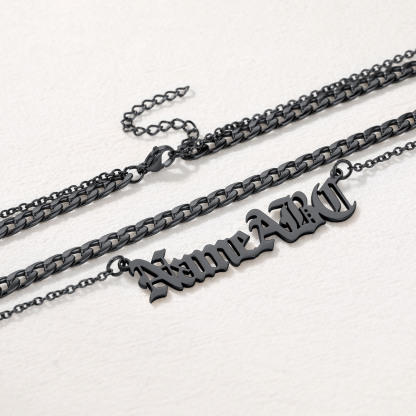 Custom Name Layered Curb Chain For Him&Her