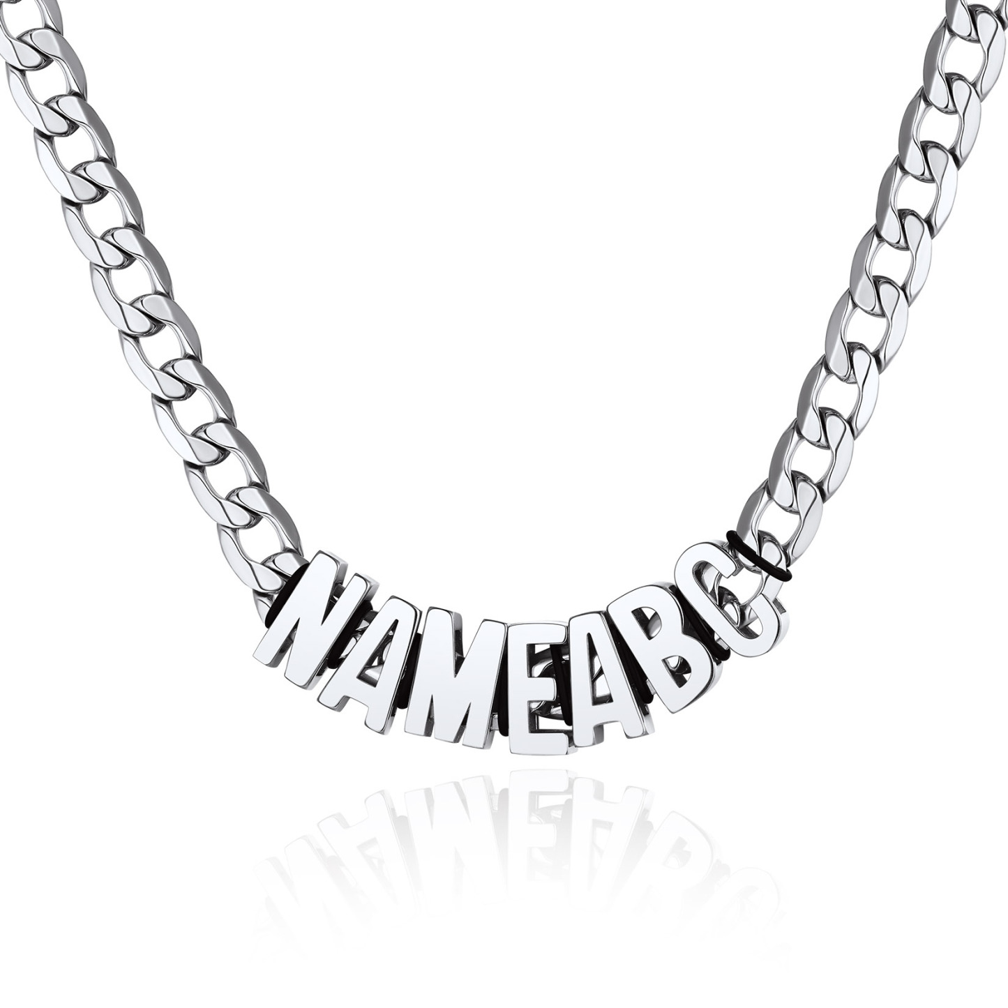 Custom Name Necklace 9mm Curb Chain For Him