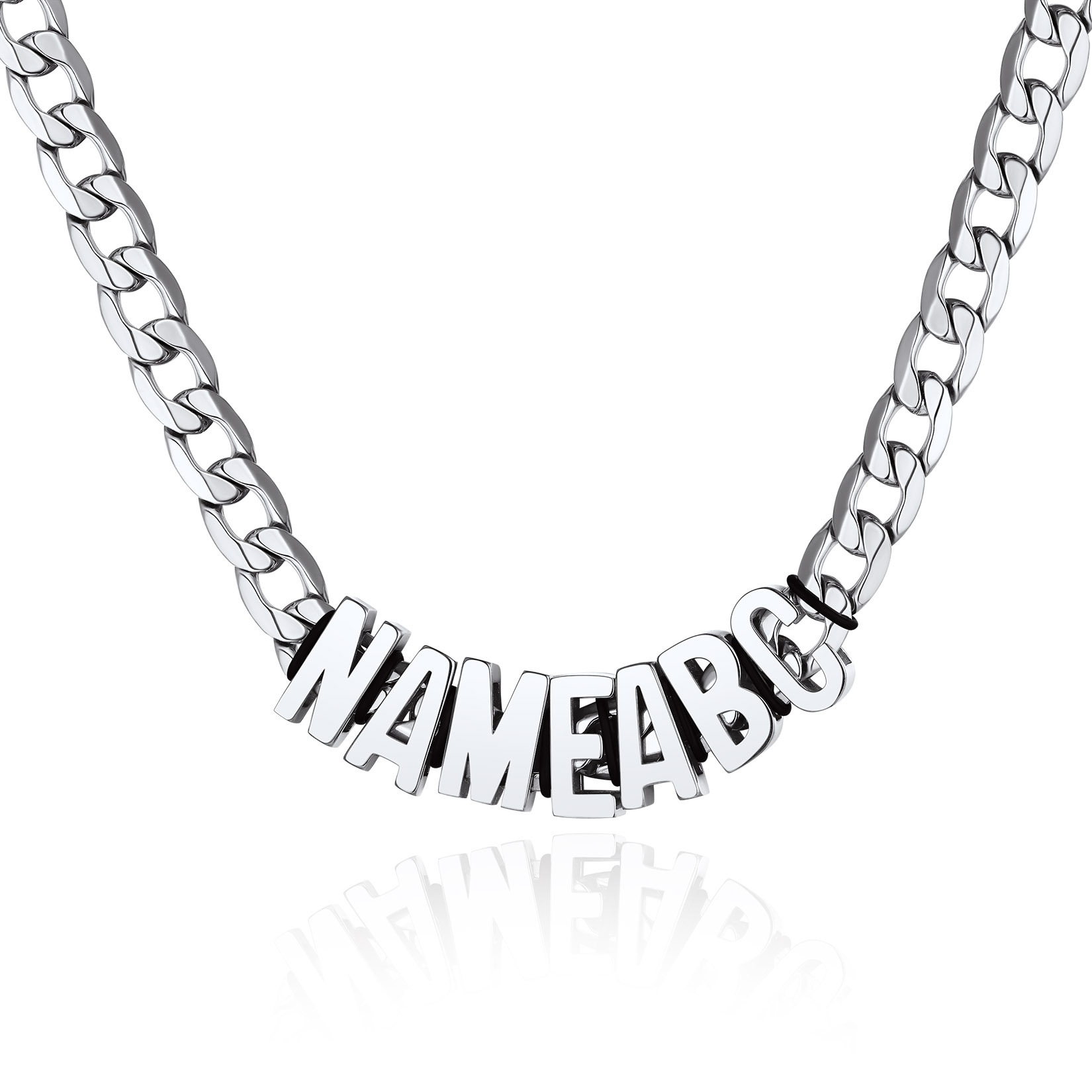 Custom Name Necklace 9mm Curb Chain For Him