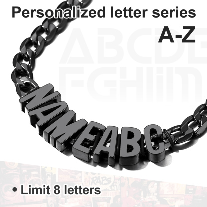 Custom Name Necklace 9mm Curb Chain For Him