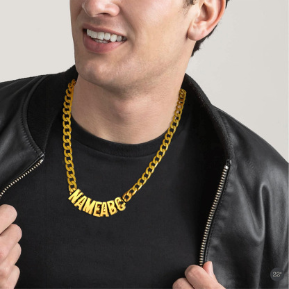 Custom Name Necklace 9mm Curb Chain For Him