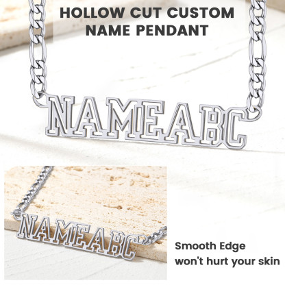 Custom Nameplate Figaro Chain Necklace for Men Women