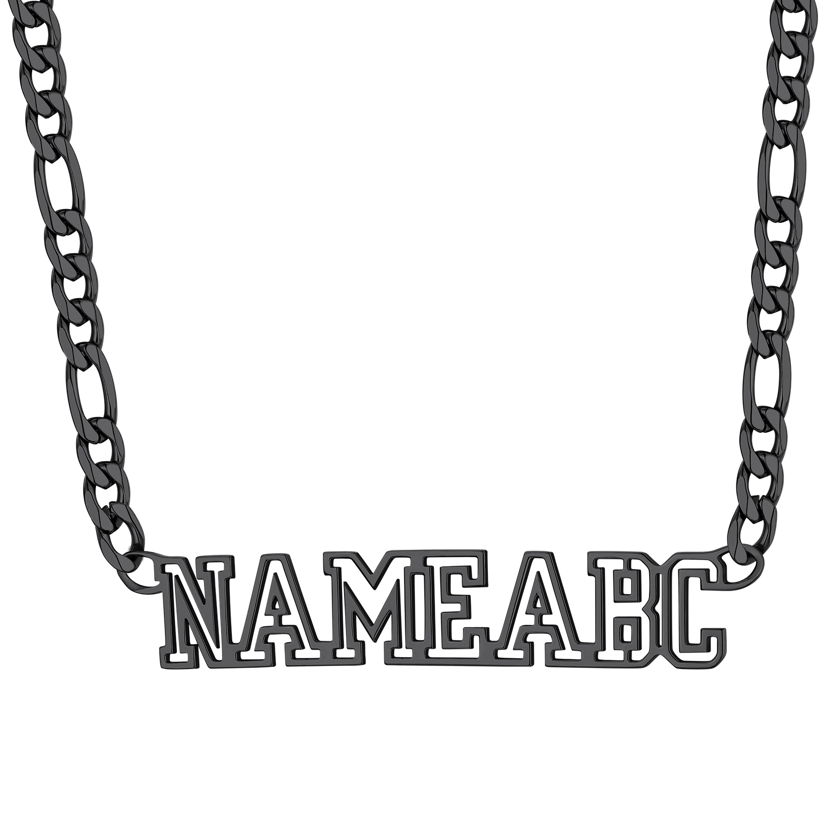 Custom Nameplate Figaro Chain Necklace for Men Women