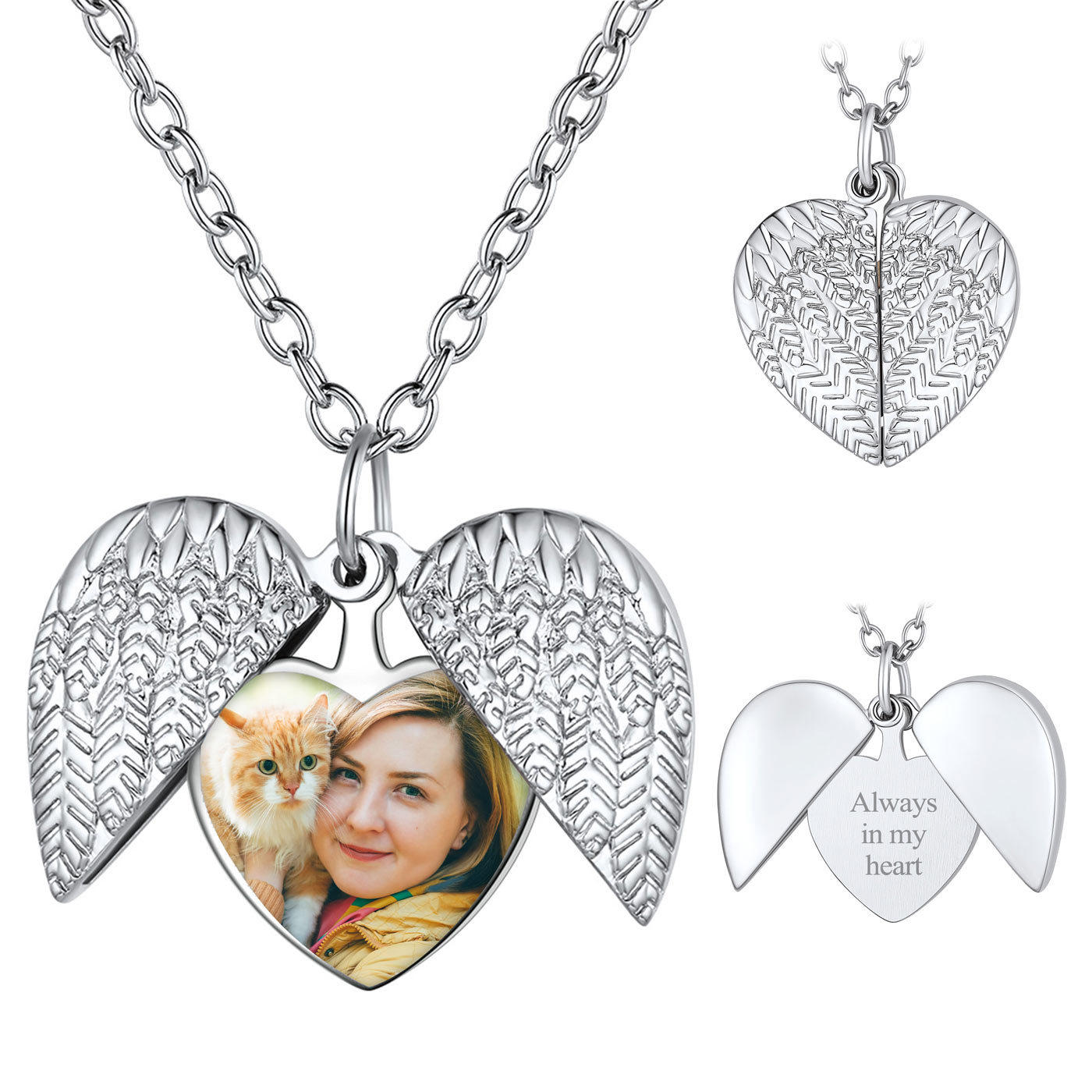 Customized Heart Locket Necklace with Pictures