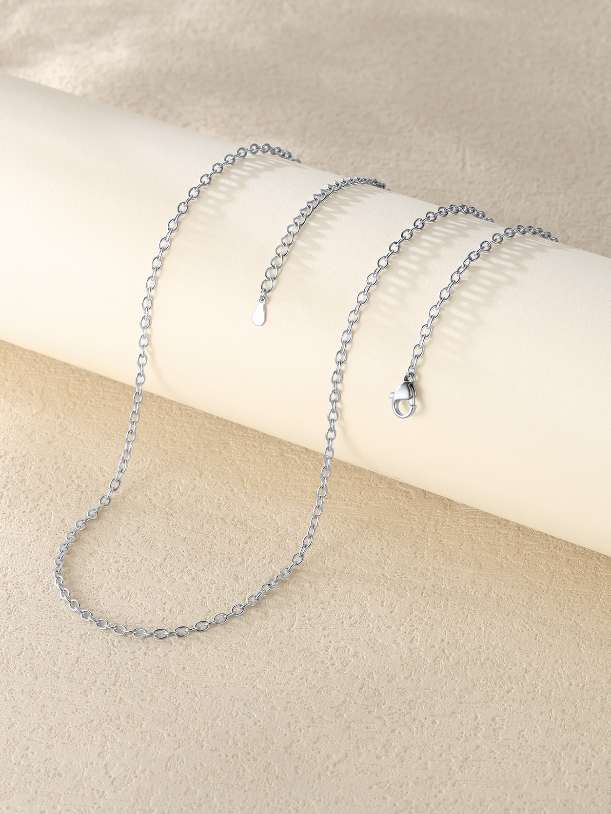 2MM Stainless Steel Rolo Cable Chain For Men Women