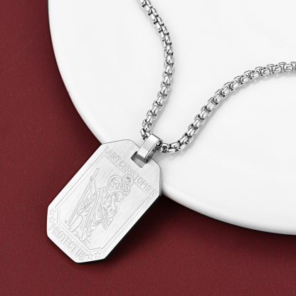 Saint Christopher pendant necklace minimalist design