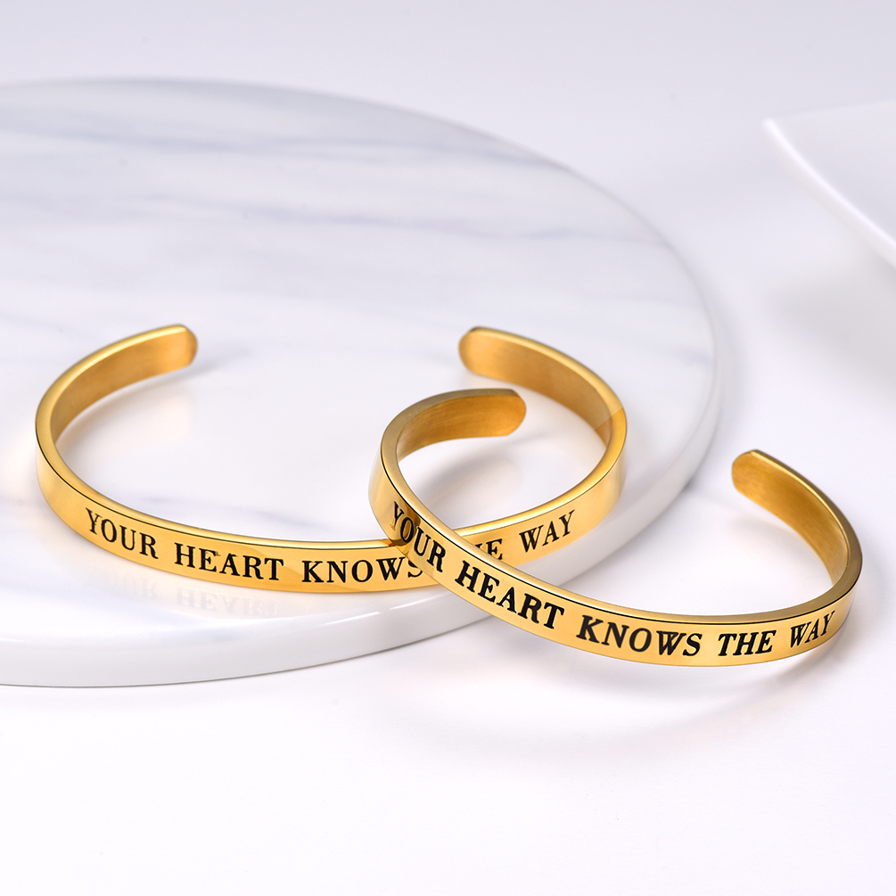 Gold Inspirational Gold Plated Cuff Bracelet