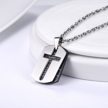 Stainless Steel Cross Dogtag Pendant