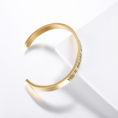 Inspirational Gold Plated Cuff Bracelet