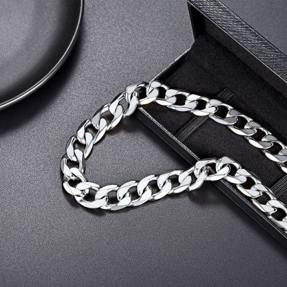 Cuban link chain necklace stainless steel