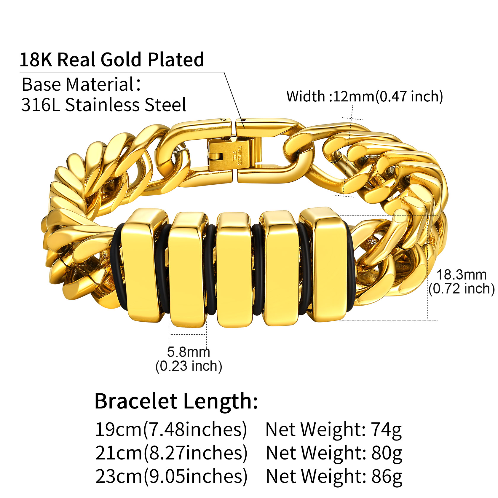 Engravable Stainless Steel Beaded Bracelet For Men