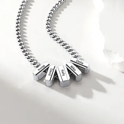 Multi Name Chain Necklace Supports Custom Engraved Silver - product detail