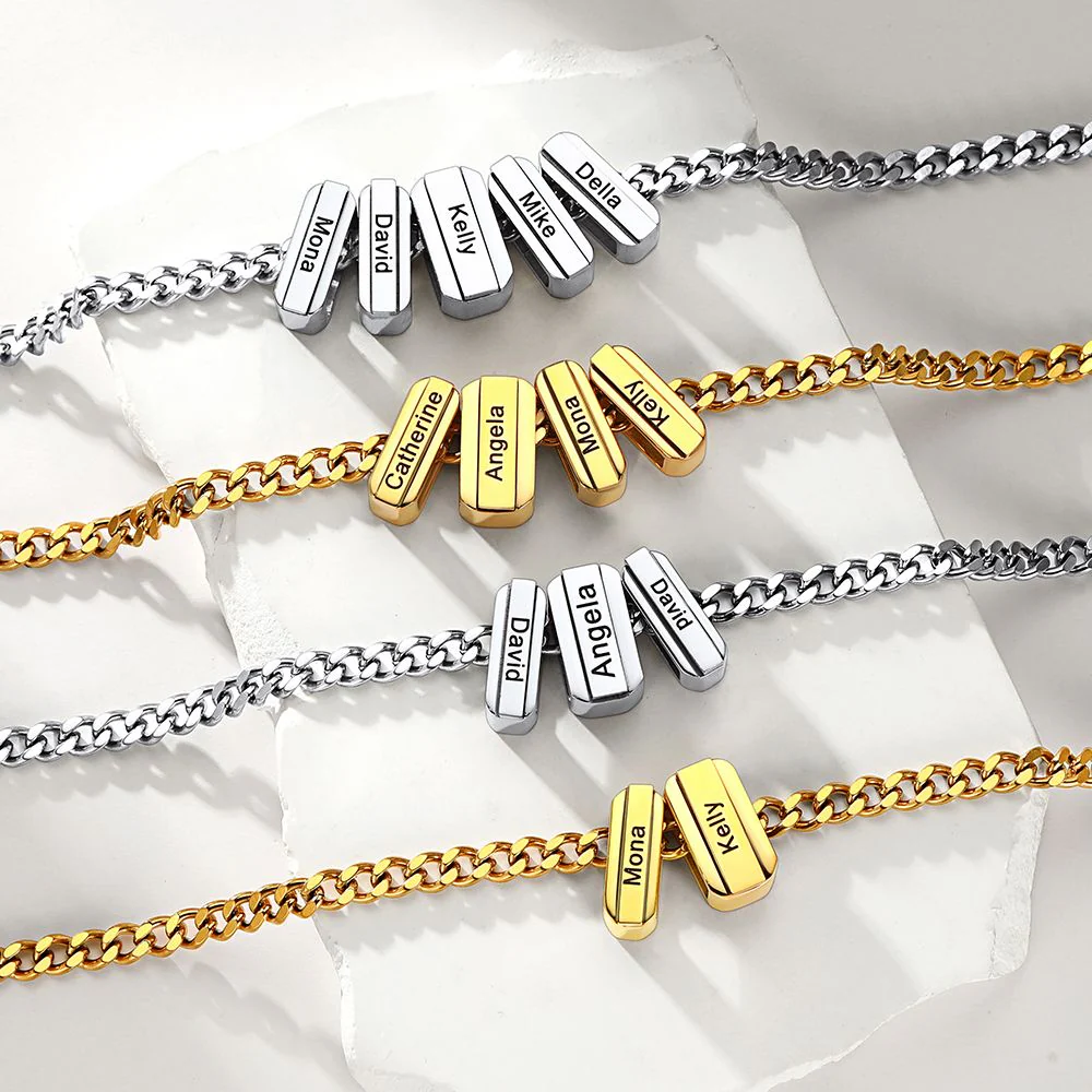 Multi Name Chain Necklace Supports Custom Engraved Silver And Gold Collection  