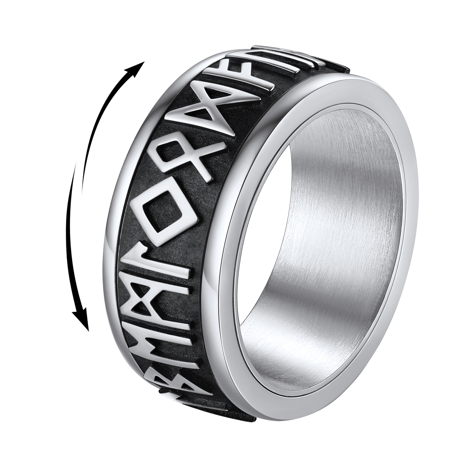 9MM Viking Rune Fidget Ring for Men