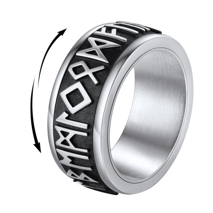 9MM Viking Rune Fidget Ring for Men