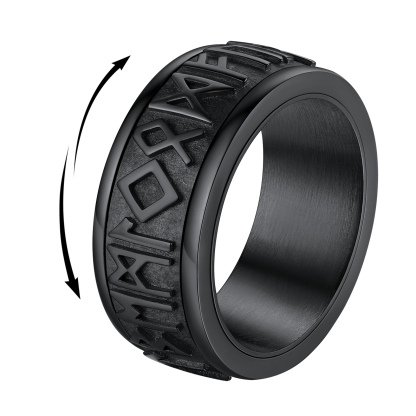9MM Viking Rune Fidget Ring for Men