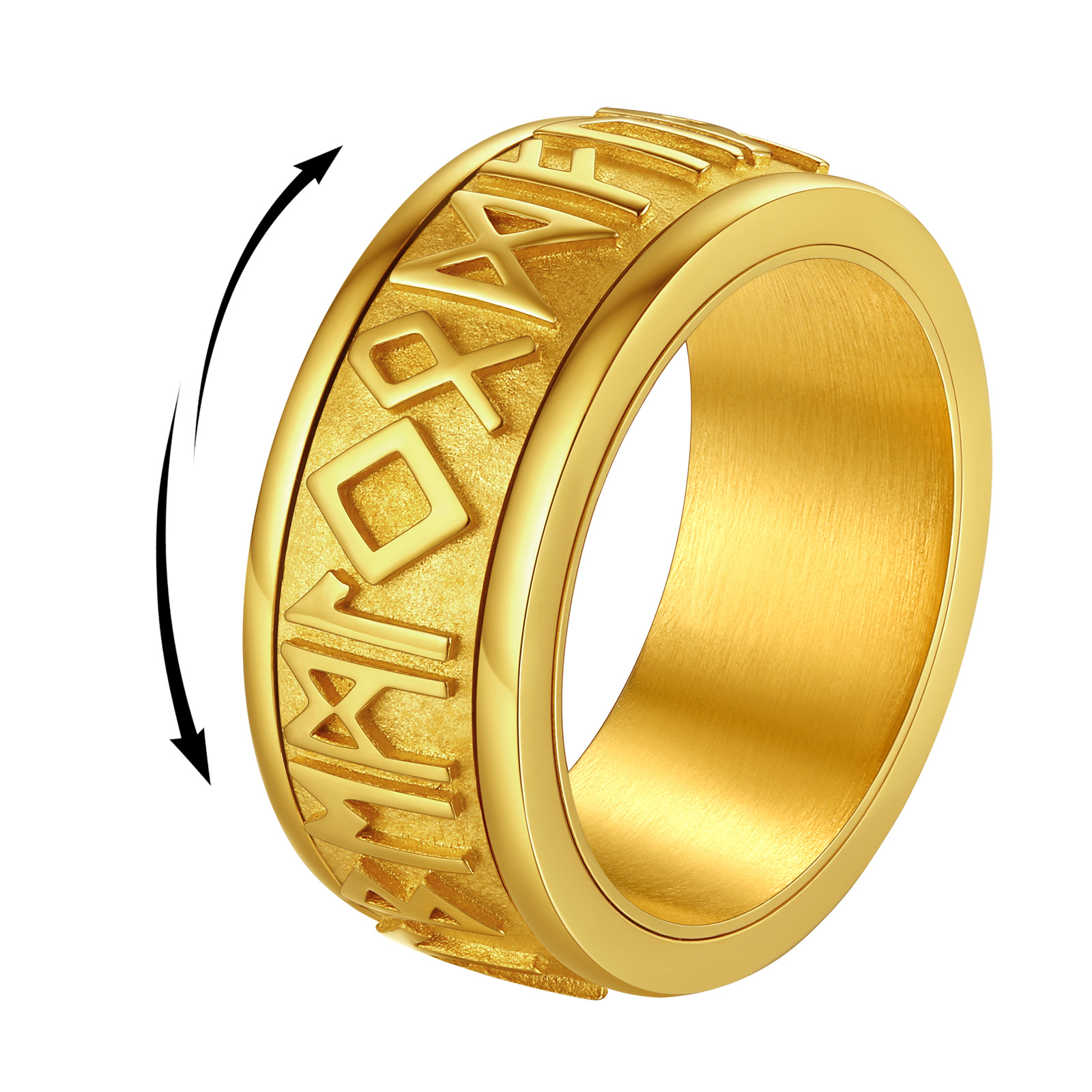 9MM Viking Rune Fidget Ring for Men