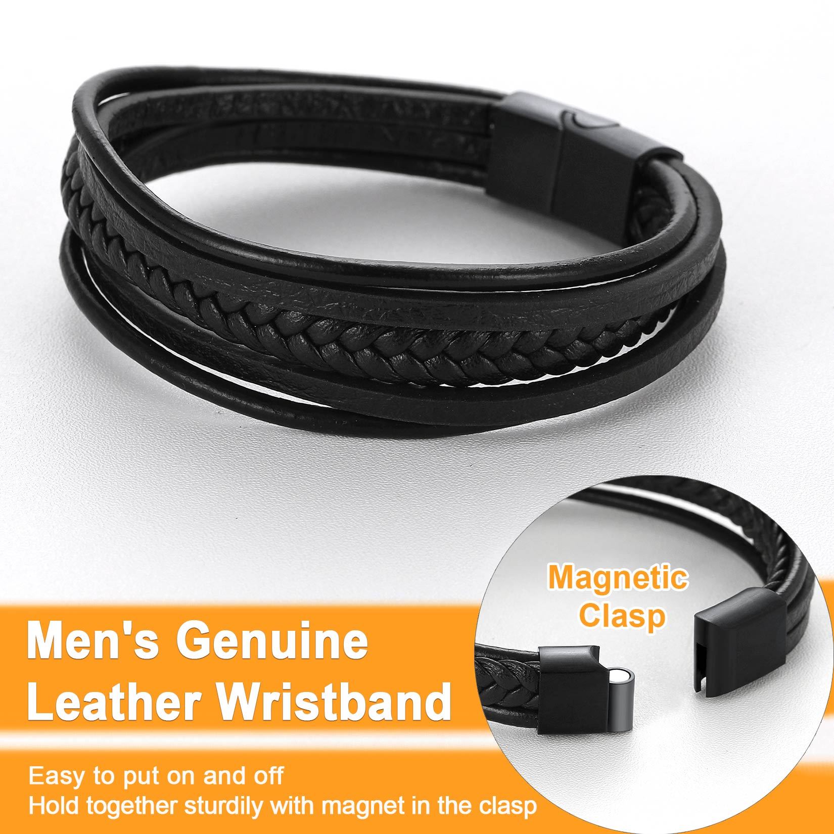 Multi Layered Simple Leather Braided Bracelet