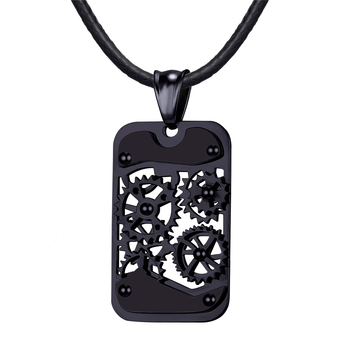 Stainless Steel Rotating Wheel Pendant, Industrial Gear Necklace Gift