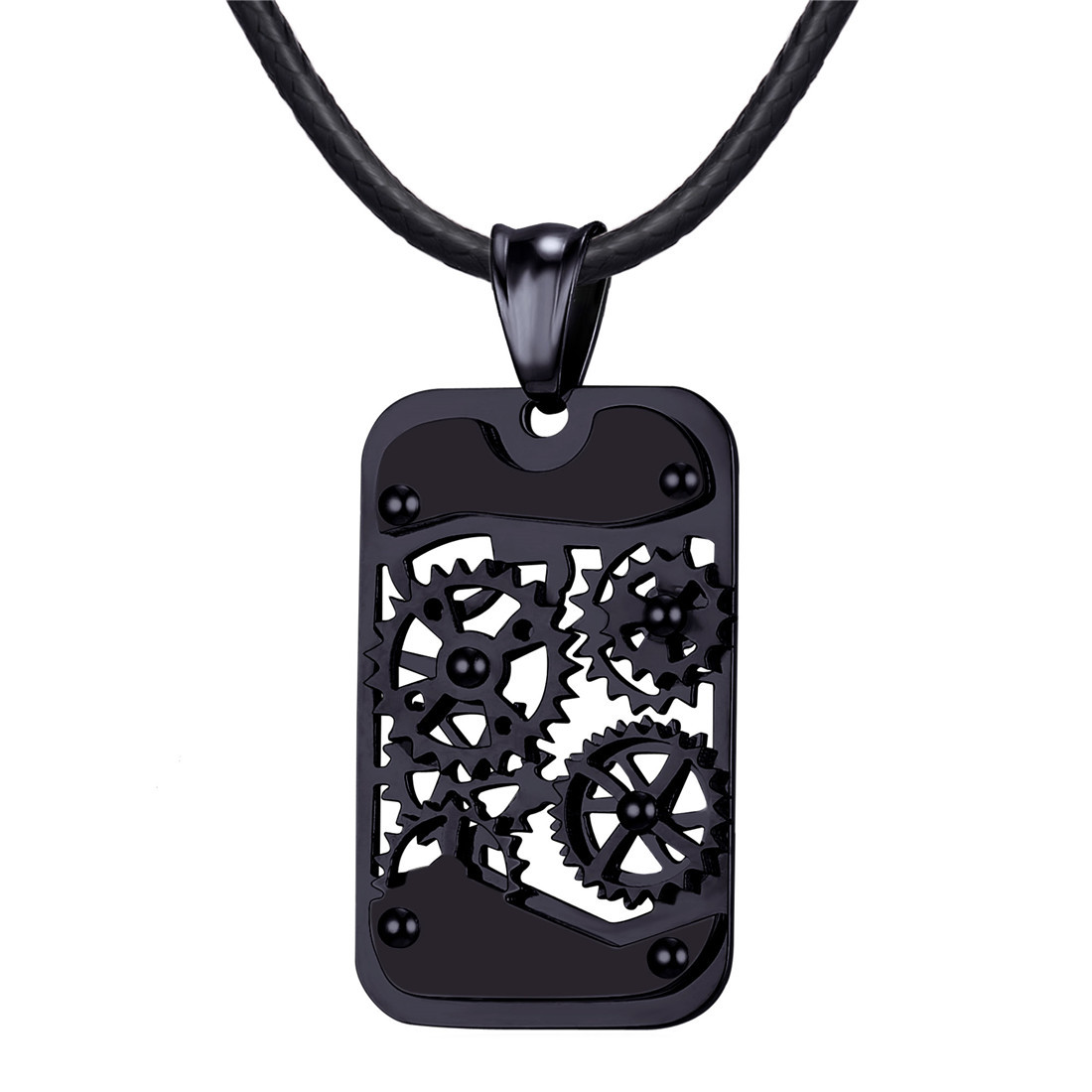 Stainless Steel Rotating Wheel Pendant, Industrial Gear Necklace Gift