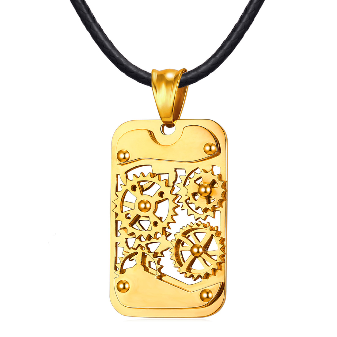 Stainless Steel Rotating Wheel Pendant, Industrial Gear Necklace Gift