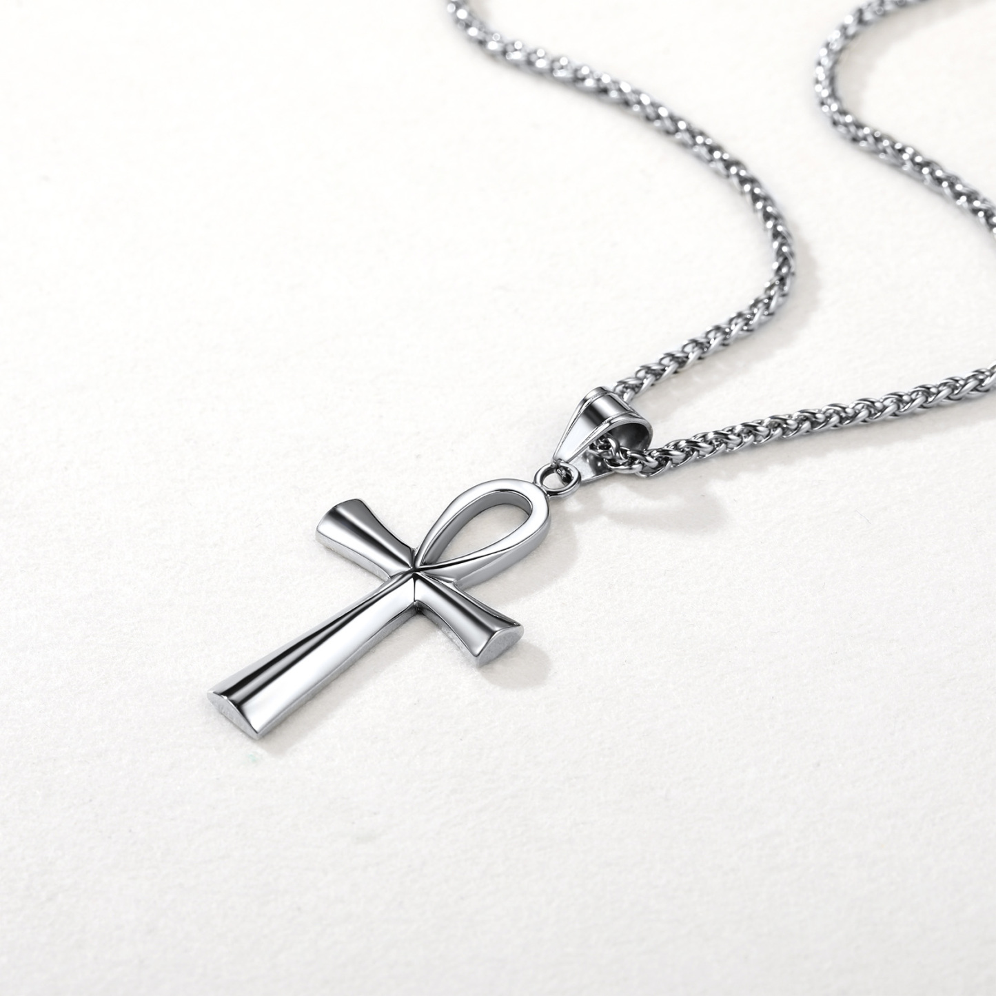 Ankh Cross Pendant Egyptian Necklace, Stainless Steel-02