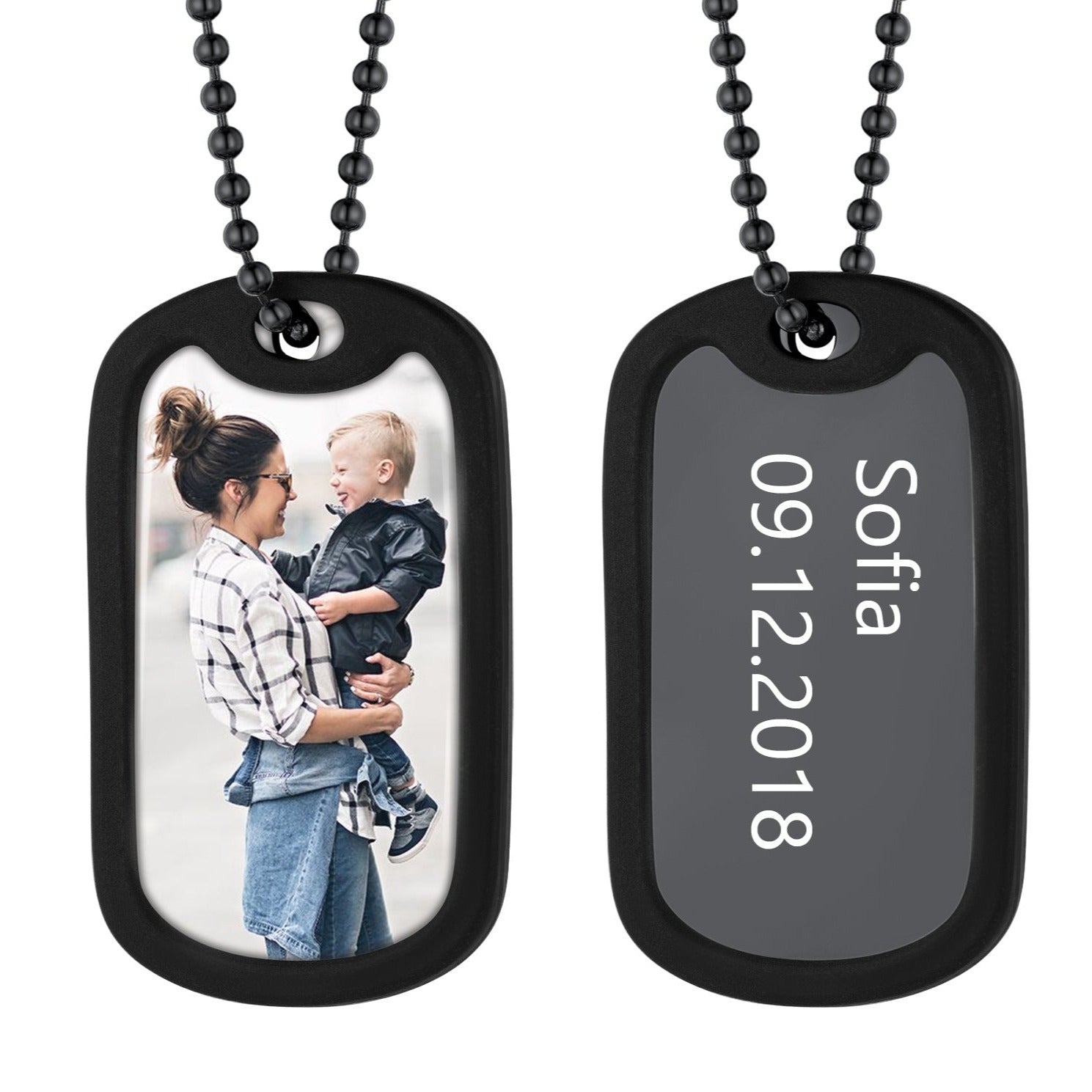Personalized Military Photo Dog Tag Necklace with Picture For Men ChainsHouse