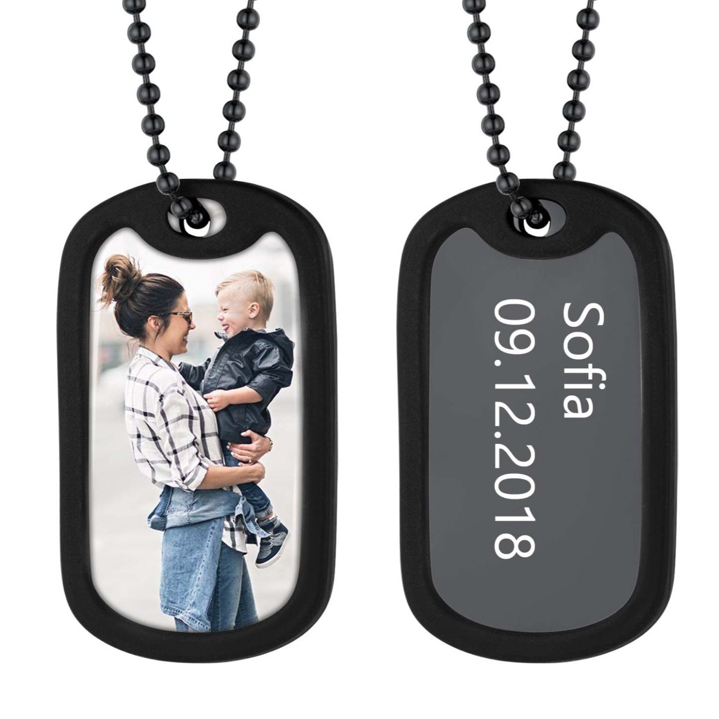 Personalized Military Photo Dog Tag Necklace with Picture For Men ChainsHouse
