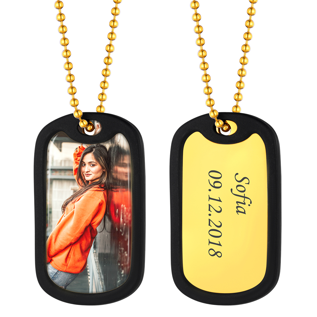 Custom Photo Dog Tag Necklace Stainless Steel- Personalized Gift For Men Women