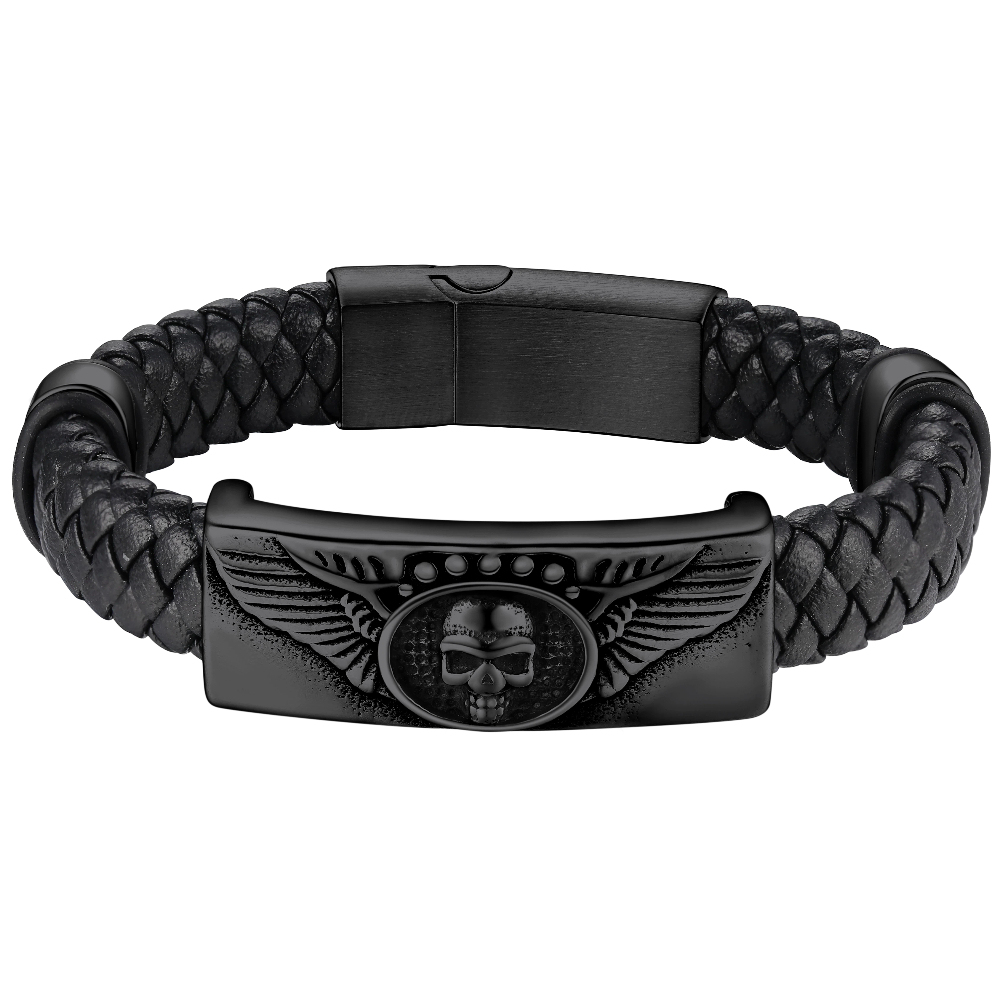 Genuine Leather Braided Viking Bracelets For Men