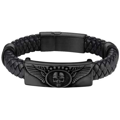 Genuine Leather Braided Viking Bracelets For Men